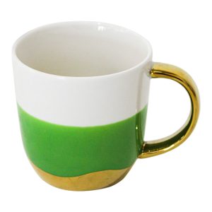 H55707 Taza de Porcelana Verde con Blanco