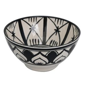 H51370 Bowl Melamina Estampado Flor Blanco/Negro